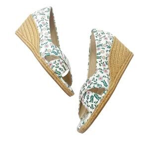 JACK ROGERS PALMER CRISSCROSS WEDGE ESPADRILLED WHITE DAISY SIZE 8.5 NEW
